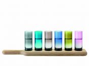 Набор стопок на деревянной подставке Paddle, 40 см, разноцветный, 6 шт., LSA International, арт.:G1049-03-666