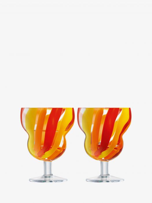 Набор из 2-х бокалов Folk, 230 мл., Оранжевый / Красный / Желтый от LSA International,арт.:G1773-08-645